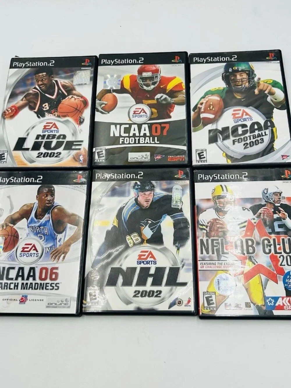 Lot of 6 PlayStation 2 Sports Games NFL NHL NCAA NBA Football Basketball Hockey